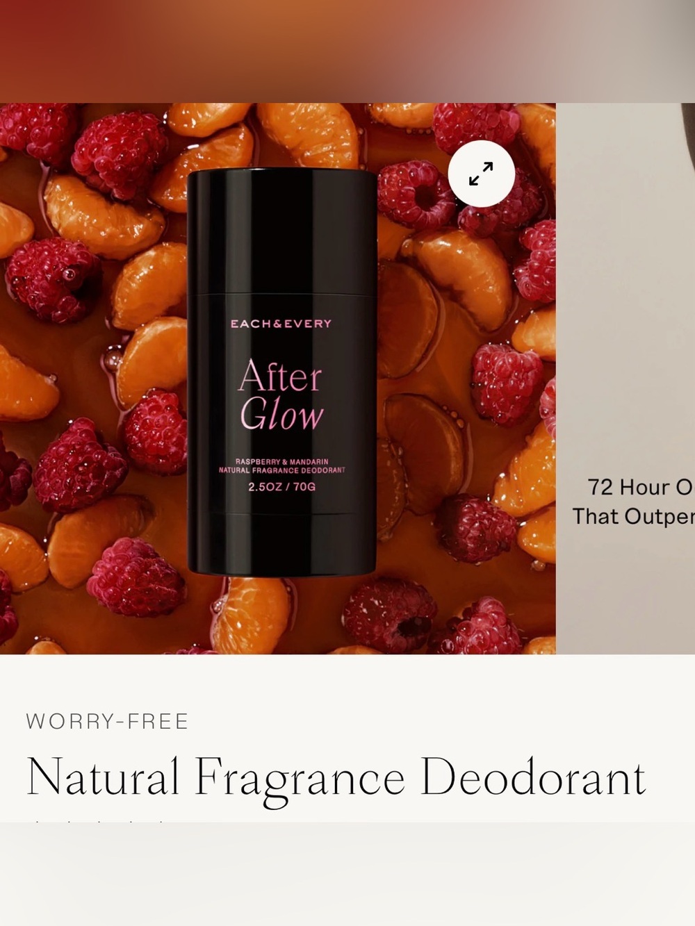 Each & Every After Glow Natural Fragrance Deodorant